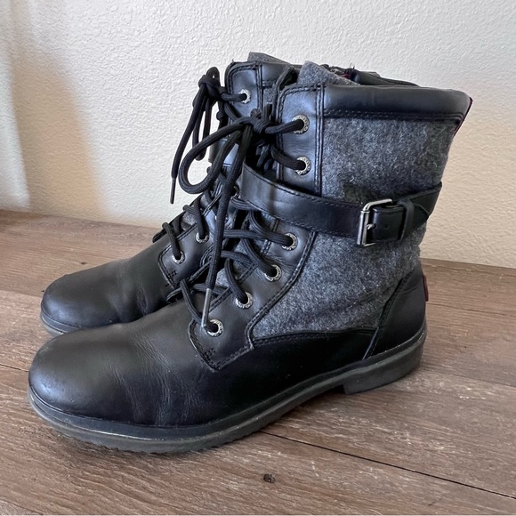 UGG Booties Black Leather Zip Women’s Size 9 - Picture 4 of 15